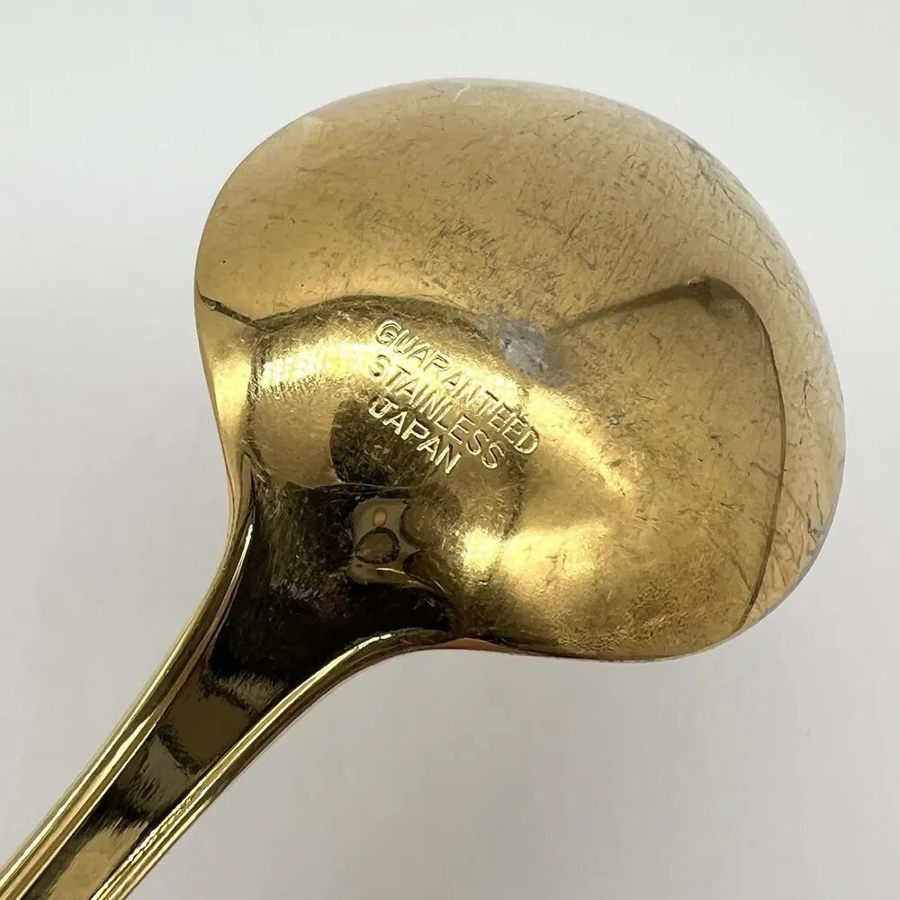 VTG Lifetime MONA LISA Serving Spoon Gold Electroplated Stainless Flatware Japan